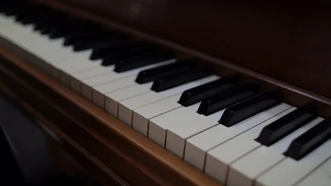 Move over Piano Keys Close and slow Stock Footage 98438722