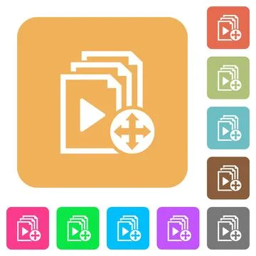 Move playlist item rounded square flat icons 스톡 일러스트