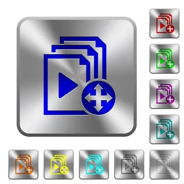 Move playlist item rounded square steel buttons 스톡 일러스트