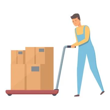 Move relocation box icon cartoon vector. Home service 스톡 일러스트