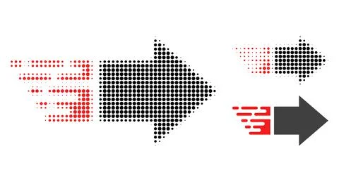 Move Right Halftone Dotted Icon 스톡 일러스트