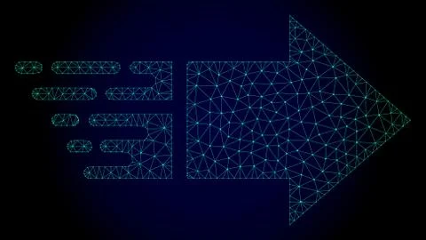 Move Right Polygonal Frame Vector Mesh with Fast Motion Effect Stock Illustration