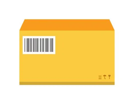 Move service yellow box pack vector illustration Stock Illustration