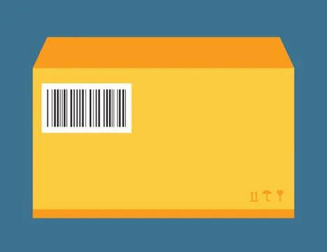 Move service yellow box pack vector illustration Stock Illustration