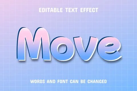 Move text - 3d text effect Stock Illustration