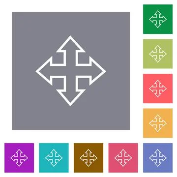 Move tool outline square flat icons Ilustração Stock