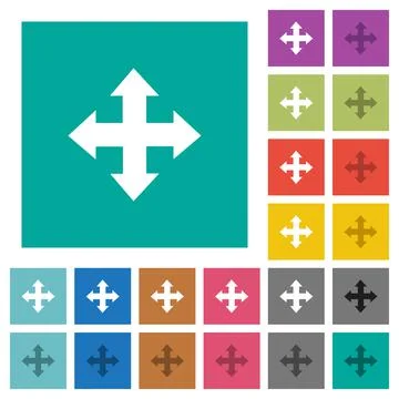 Move tool square flat multi colored icons Ilustração Stock