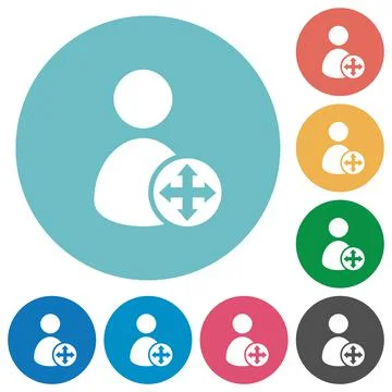 Move user flat round icons 库存插图