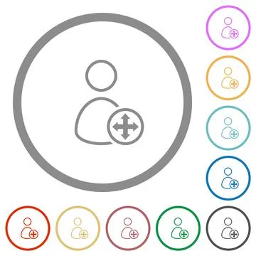 Move user outline flat icons with outlines 库存插图