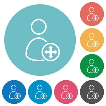 Move user outline flat round icons Illustration