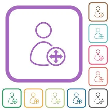 Move user outline simple icons 库存插图