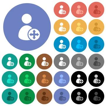 Move user round flat multi colored icons 库存插图