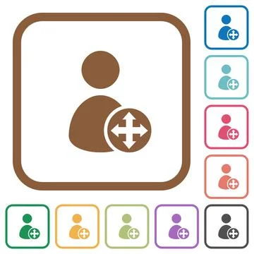 Move user simple icons 库存插图