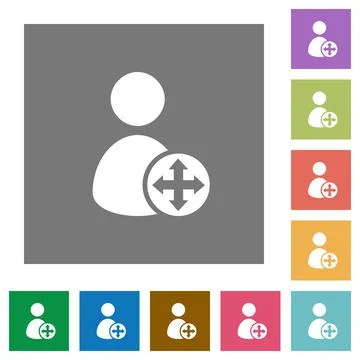 Move user square flat icons 库存插图