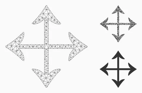 Move Vector Mesh 2D Model and Triangle Mosaic Icon Illustrazione stock