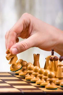 Move the white knight Stock Photos