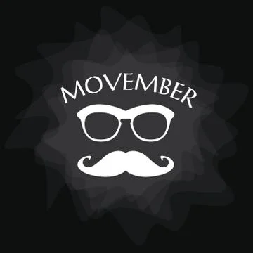Movember advertisement vector with text and graphic, vector Stock Illustration