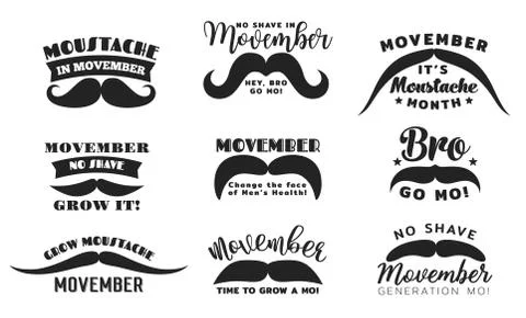 Movember prostate cancer awareness month Stock Illustration