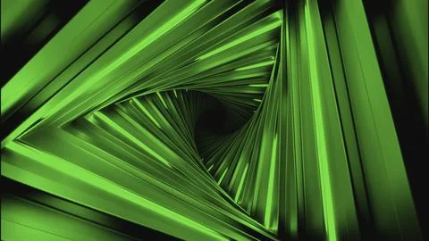 Movement in 3d tunnel with triangular lines. Design. 3D tunnel with geometric Illustrazione stock