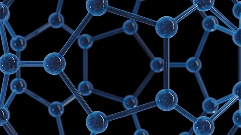 Movement of abstract molecular texture on black background Stock Footage 328195962
