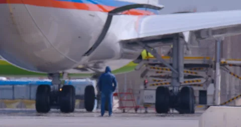 The movement of aircraft on the runway before takeoff Stock Footage 119569666
