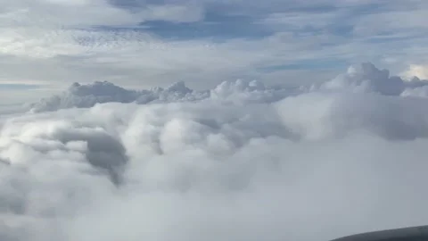 The movement of the aircraft in the sky among the clouds 库存影片 155359669