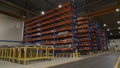 Movement along along the warehouse Stock Footage 131734677