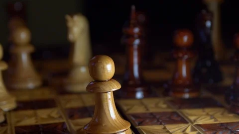 Movement along the chessboard with figures 스톡 동영상 87328291