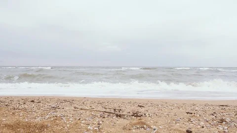 Movement along the sand to the sea Stock Footage 83126809