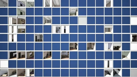 Movement along the windows of a skyscraper Stock Footage 170885773