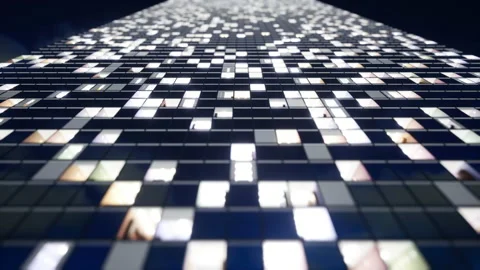 Movement along the windows of a skyscraper Stock Footage 171218232