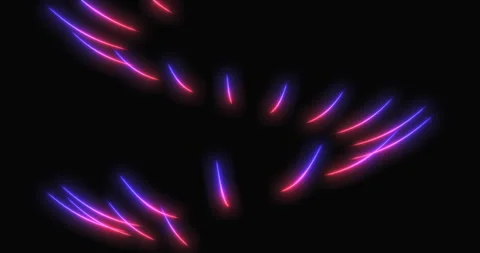 Movement and evolution of gradient blue-red lines on a black background Stock Footage 242808262