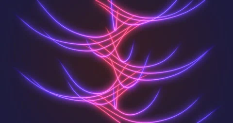 Movement and evolution of gradient blue-red lines on a blue background Stock Footage 242808668