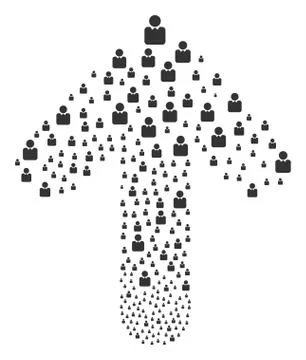 Up Movement Arrow Composition with Person Stock Illustration
