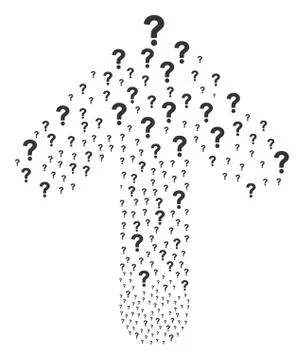 Up Movement Arrow Composition with Question Stock Illustration
