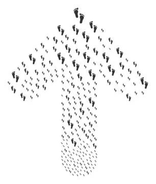 Up Movement Arrow Figure with Human Steps Stock Illustration