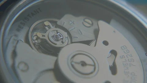 Movement of an automatic watch Stock Footage 129065374