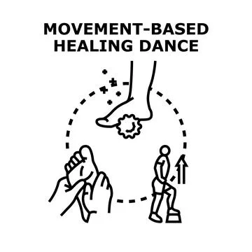 Movement based healing dance therapy exercise concept Stock-Illustration