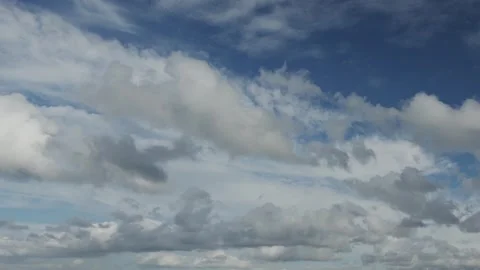 Movement of beautiful clouds in the blue sky, time lapse video. Stock Footage 251877979