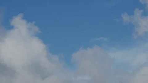 Movement of beautiful clouds in the blue sky, time lapse video. Stock Footage 256792832