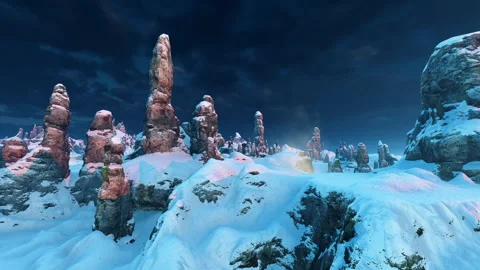 Movement between mountain rock peaks. Stock Footage 321890646