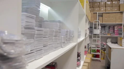 Movement between the shelves in the store Stock Footage 61798539