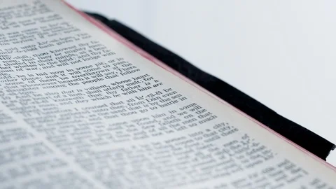 Movement on Bible text section of Samuel Stock Footage 124760741