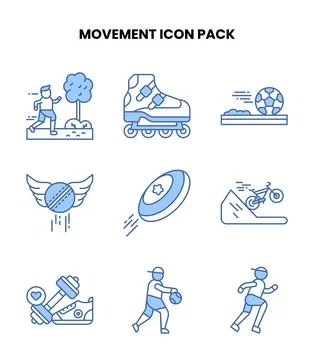 Movement Blue Color Design Icons Pack Stockillustratie