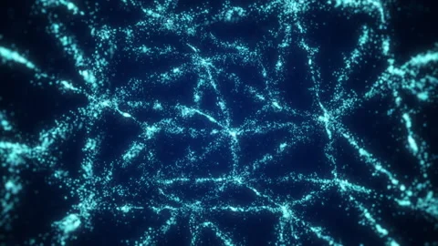 The movement of blue particles in the form of triangles inside the sphere Stock Footage 169298038