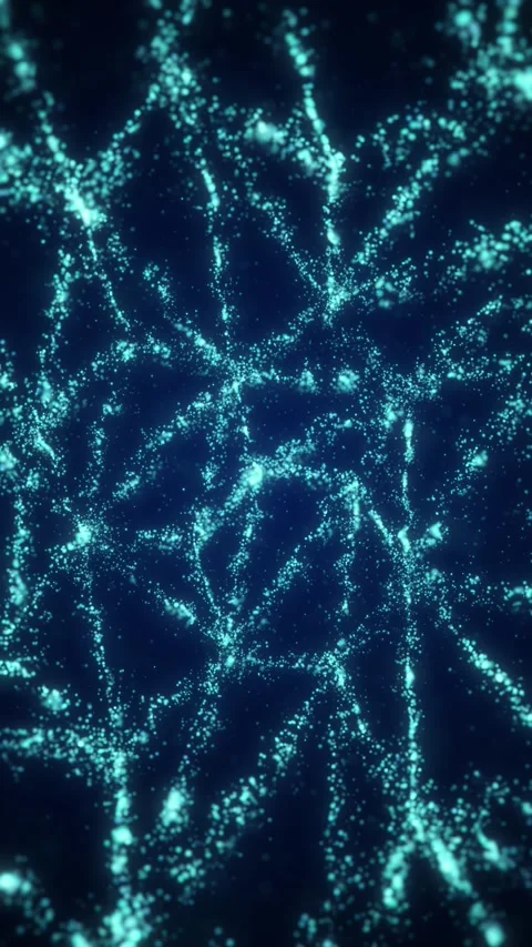 The movement of blue particles in the form of triangles inside the sphere. .. Stock Footage 226368072