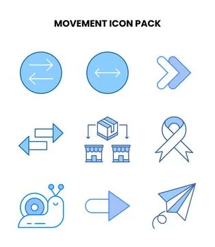 Movement Blue Scalable Icons Pack Ilustración de archivo