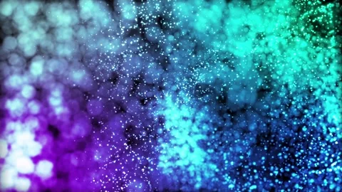 Movement of a blue-violet wave made up of particles Stock Footage 143136462