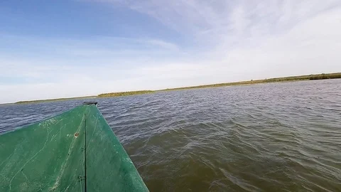 The movement of a boat on the river Video stock 89425609