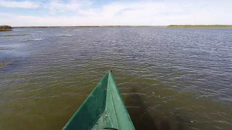 The movement of a boat on the river Video stock 89425633